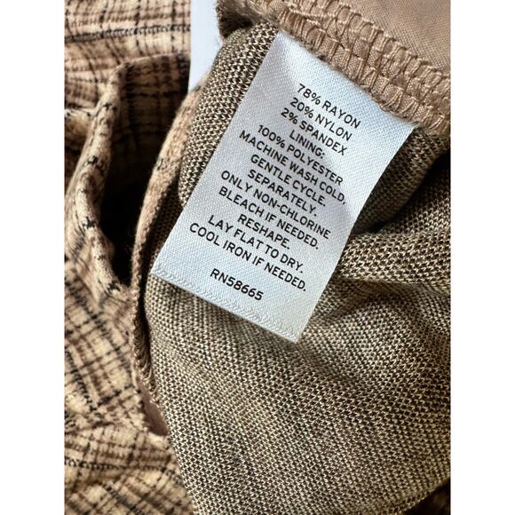NWT Nordstrom Rack Brown Houndstooth Plaid Knit Straight Leg Dress Pants Size XL - Picture 6 of 6